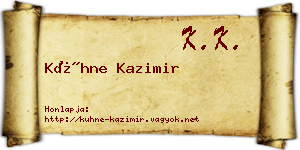 Kühne Kazimir névjegykártya
